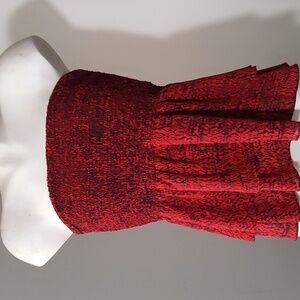 MICHAEL Michael Kors Red Smocked SUNARI Ruffle Top M
